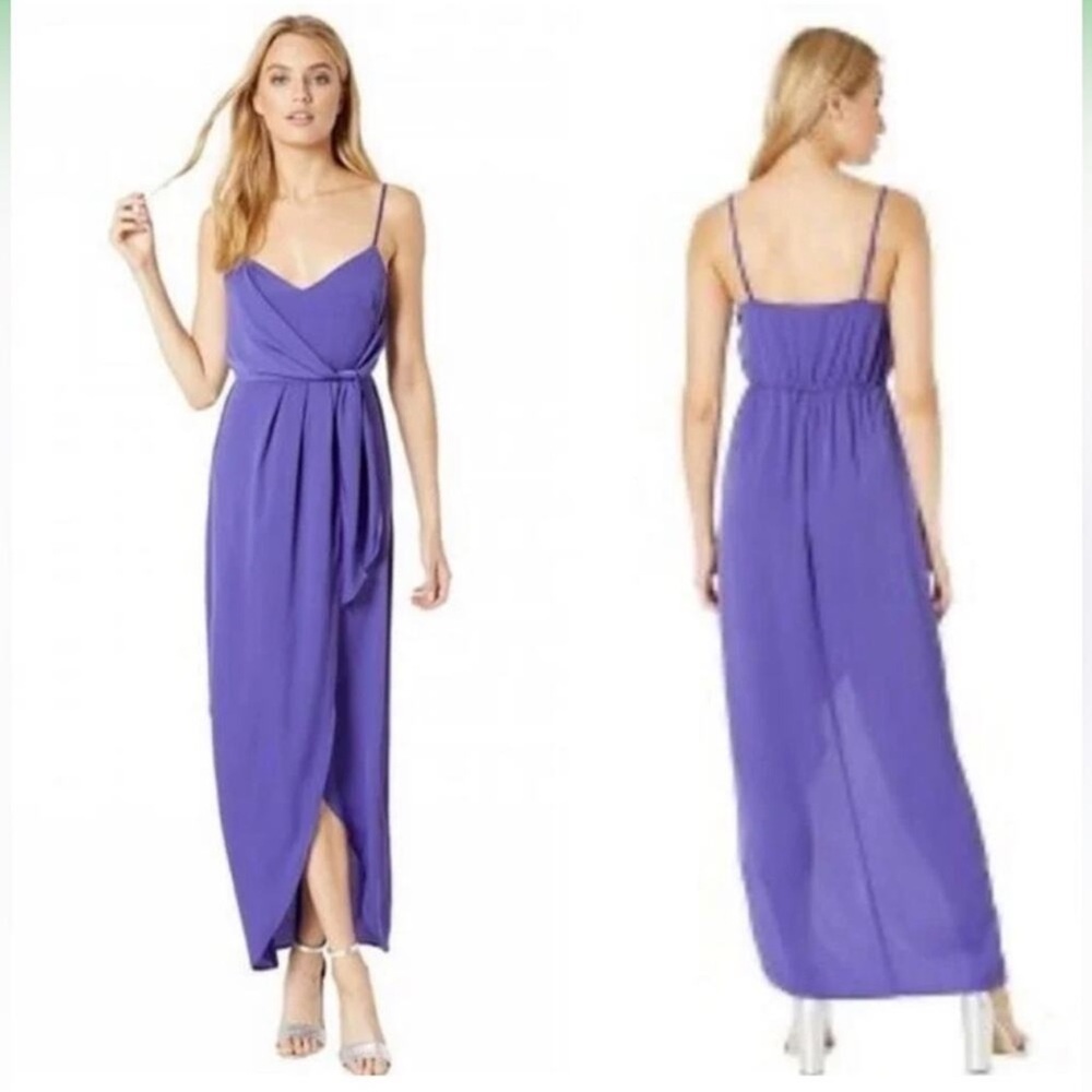BCBGeneration Purple Wrap Maxi Dress. Size XS